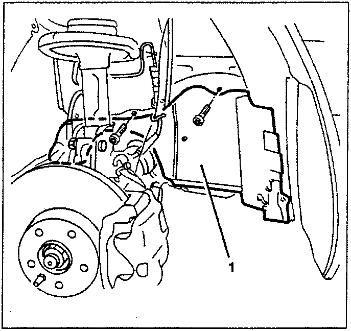 Engine bulkhead removal showing engine and wheel