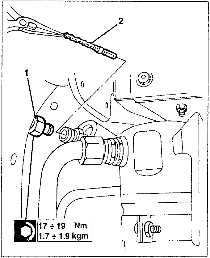 Expansion valve removal illustration with torque values
