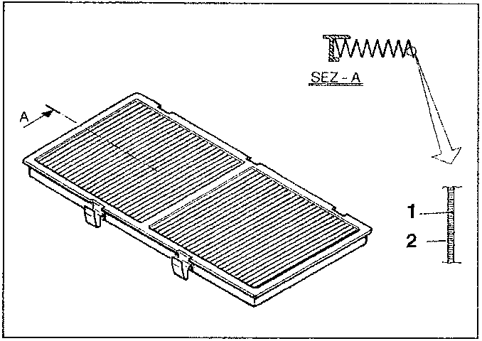 Filter cross section diagram showing layers 1 and 2