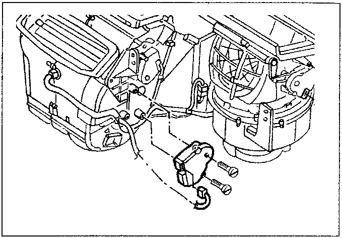 Illustrates engine cooling fan relay and mounting hardware