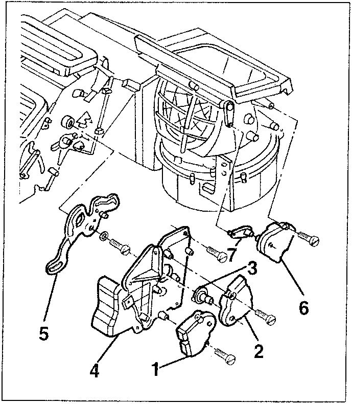 Diagram showing components of the control lever and linkage assembly with numbered parts