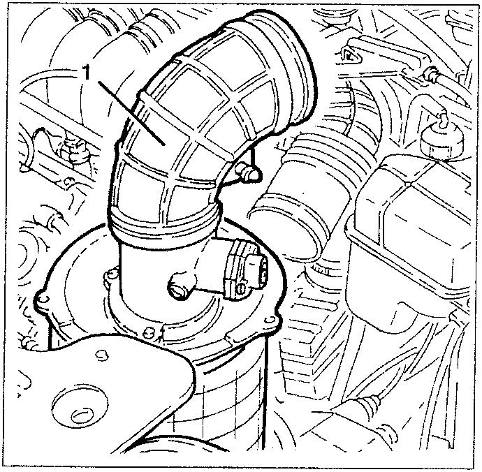 Diagram showing air cleaner (1) being removed