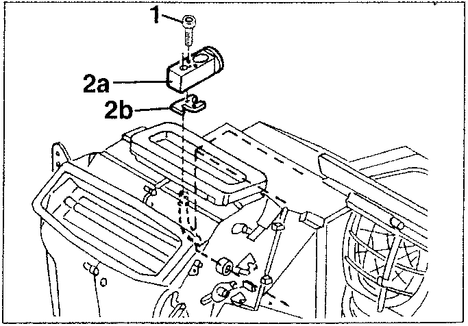 Diagram showing expansion valve removal with parts 1, 2a, 2b