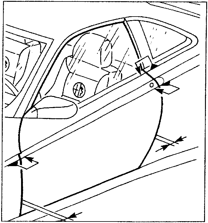 Diagram showing window adjustment with arrows indicating movement