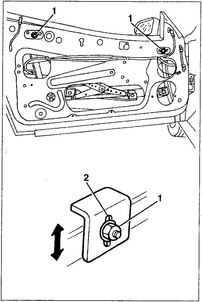 Diagram showing window stop adjustment mechanism