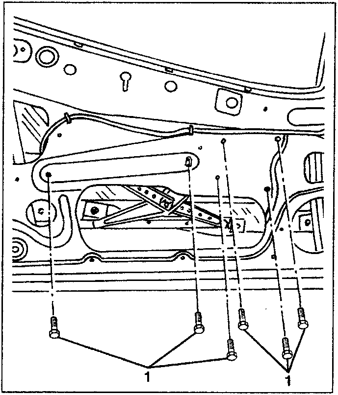 Diagram showing the window winding device with six screws and electrical connections labeled 1a and 1b