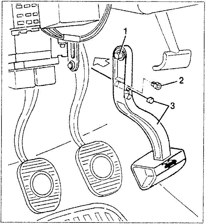 Diagram showing bonnet opening handle and control cable