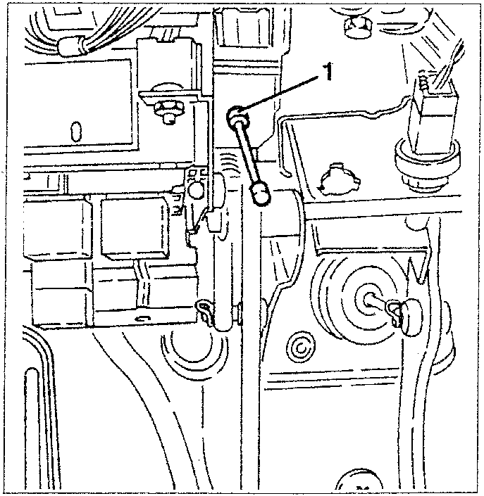 Diagram showing control cable being removed from fastening bracket