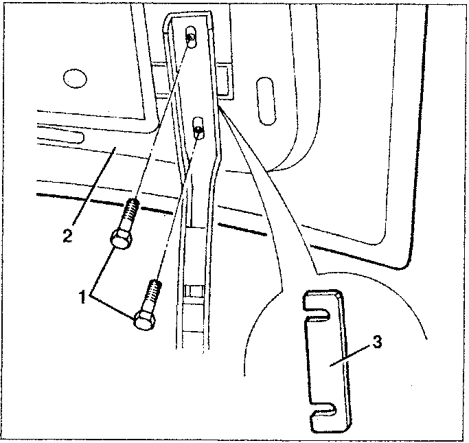 Diagram showing bonnet hinge area with screws and shims labeled 1, 2, and 3.