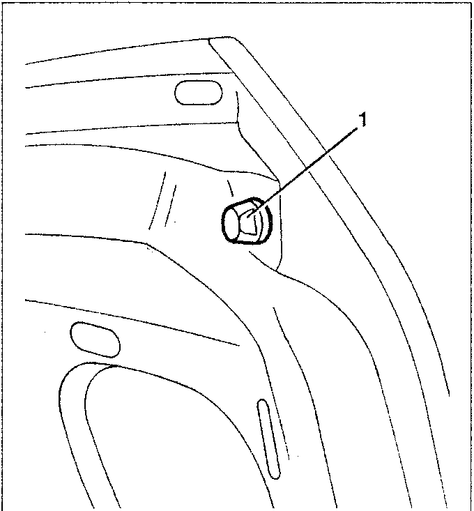 Diagram showing buffer (1) for boot lid adjustment