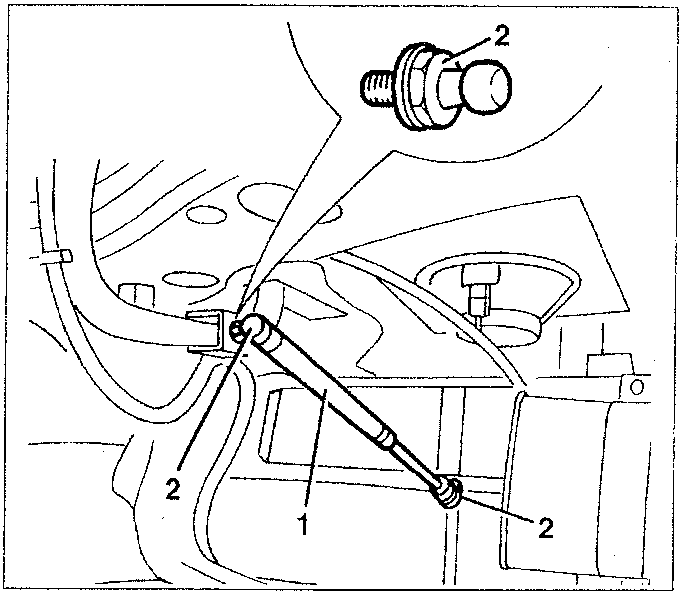 Diagram showing the boot lid closing device with numbered parts.