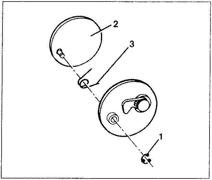 Diagram showing components 1, 2, and 3 of the lock unit