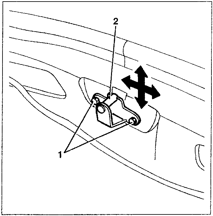 Diagram showing adjustment of lock striker with arrows indicating movement