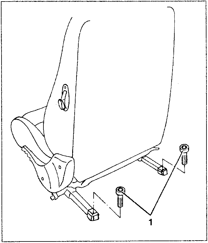 Front seat with screws and guides shown in detail