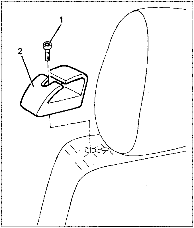 Diagram showing seat runner removal with numbered parts 1 and 2