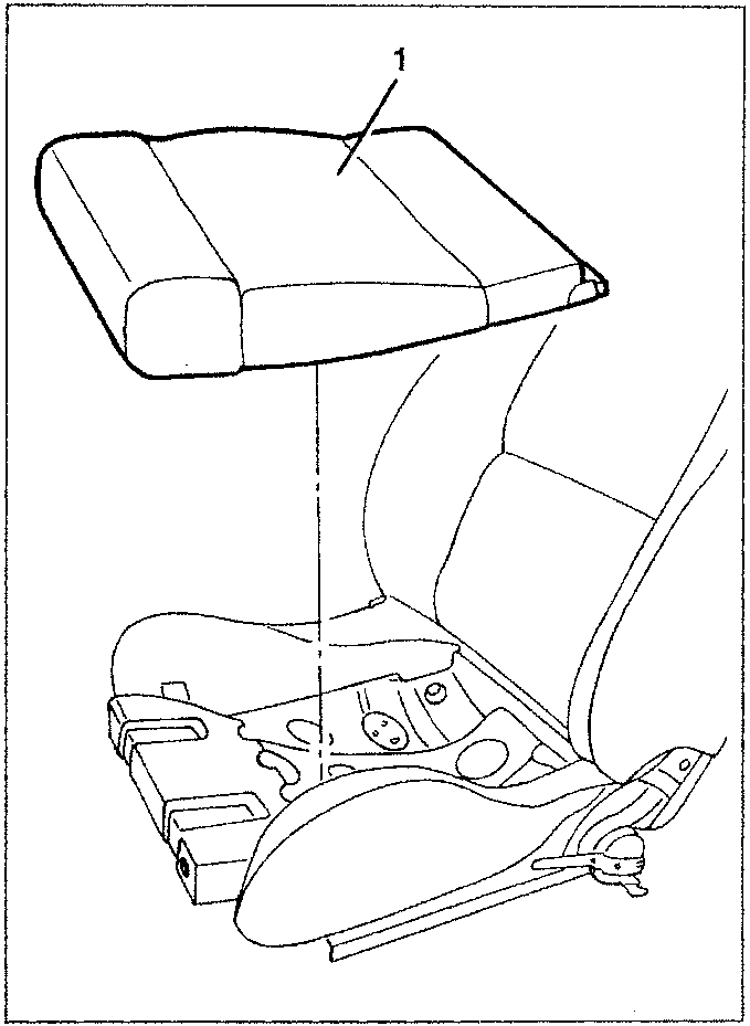 Diagram showing the cushion with a label 1 pointing to the top