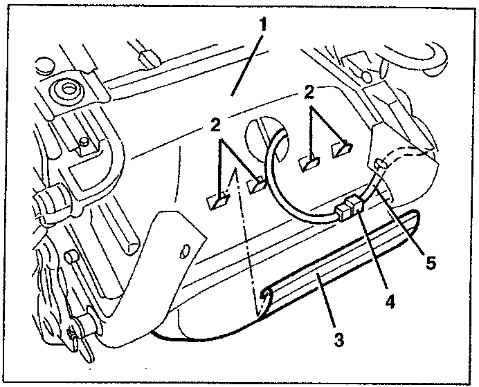 Diagram showing components 1, 2, 3, 4, 5 of the backrest assembly