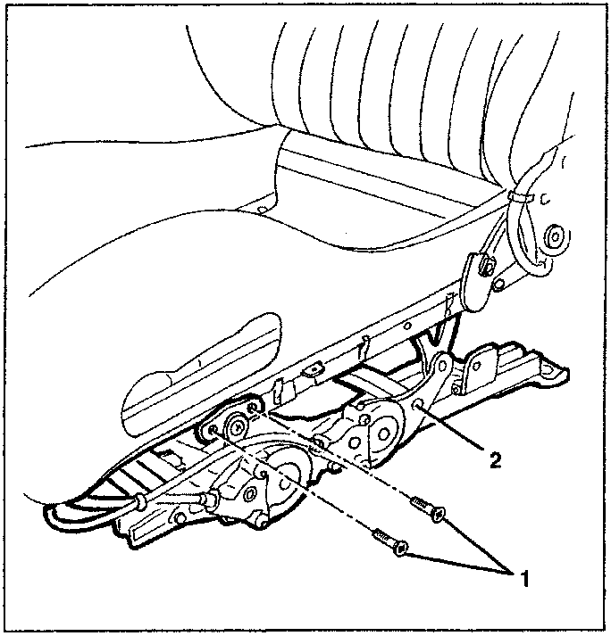 Diagram showing seat lifting unit with numbered parts: 1, 2.