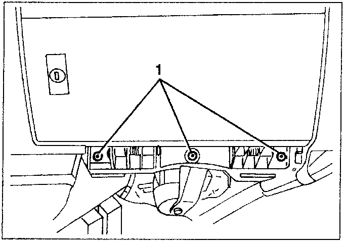Glovebox with screws and latch mechanism