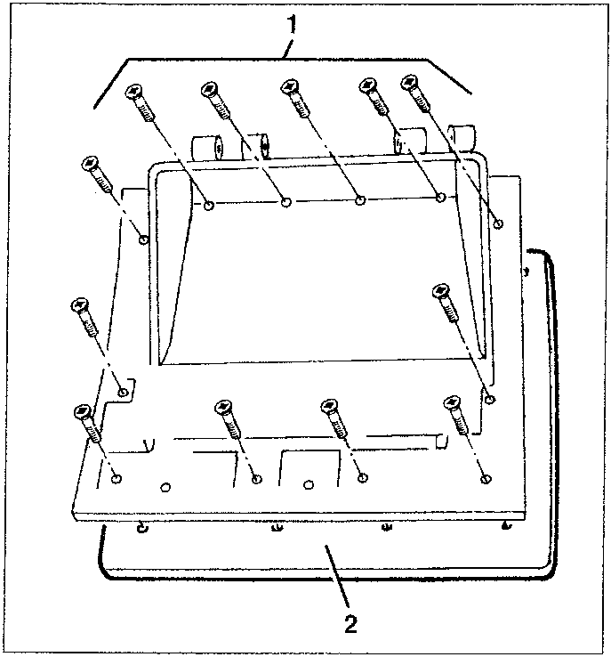 Diagram showing screws securing the trim panel