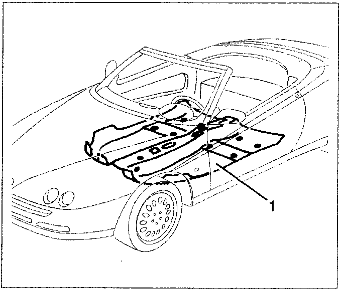 Car with dashboard lower bracket removed