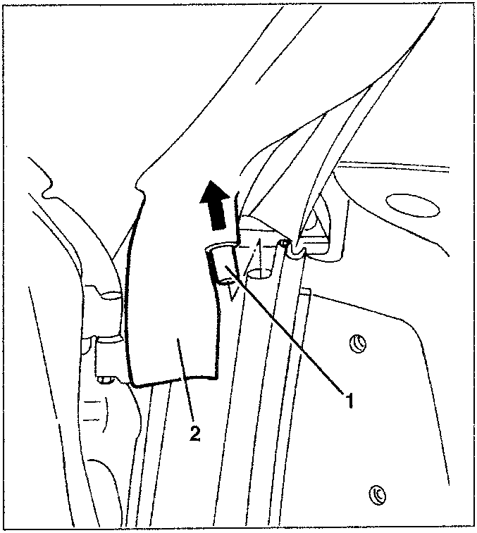 Diagram showing removal of jointing pin and bi-adhesive lower edge