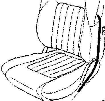 Seat with harness shown
