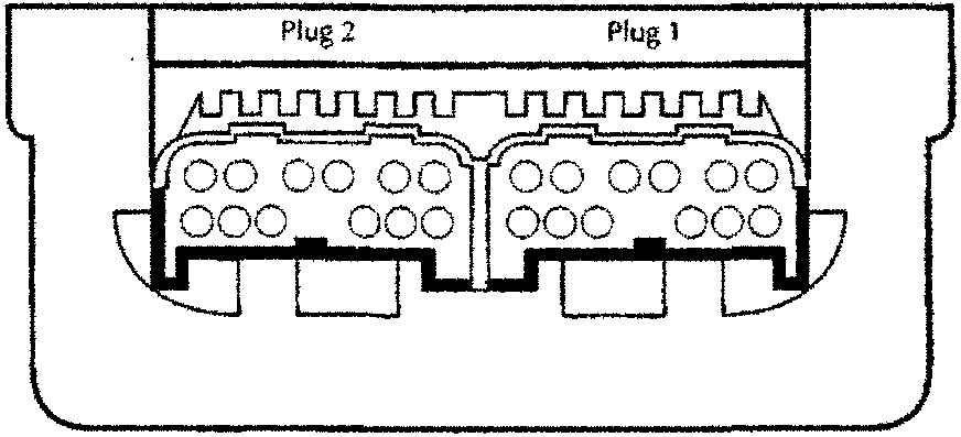 Airbag Diagnostic Module Connector Diagram with Plug 1 and Plug 2