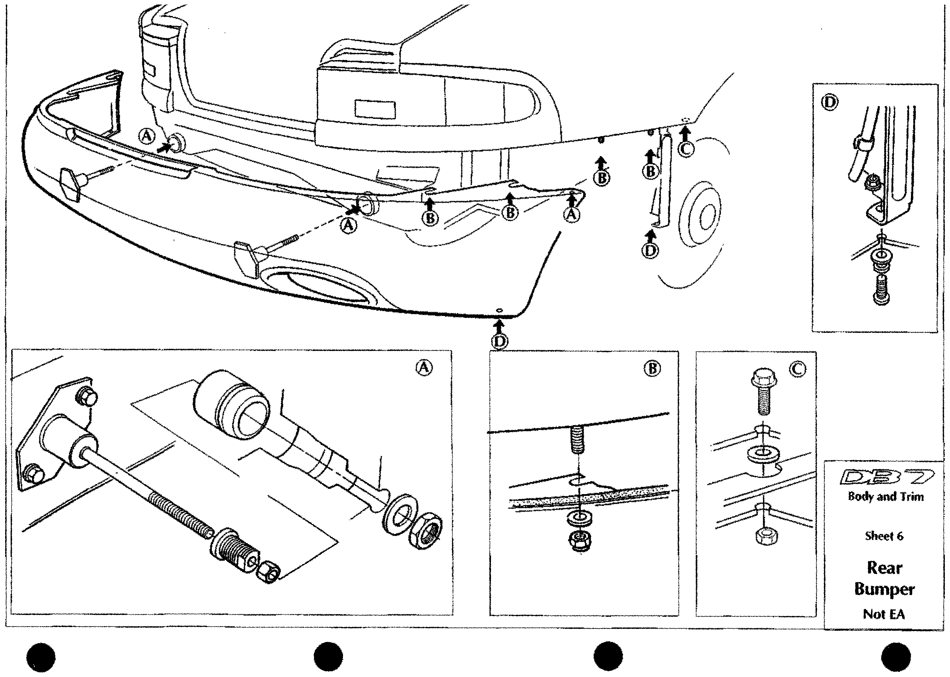 DB7 body and trim sheet 6: Rear Bumper fixings