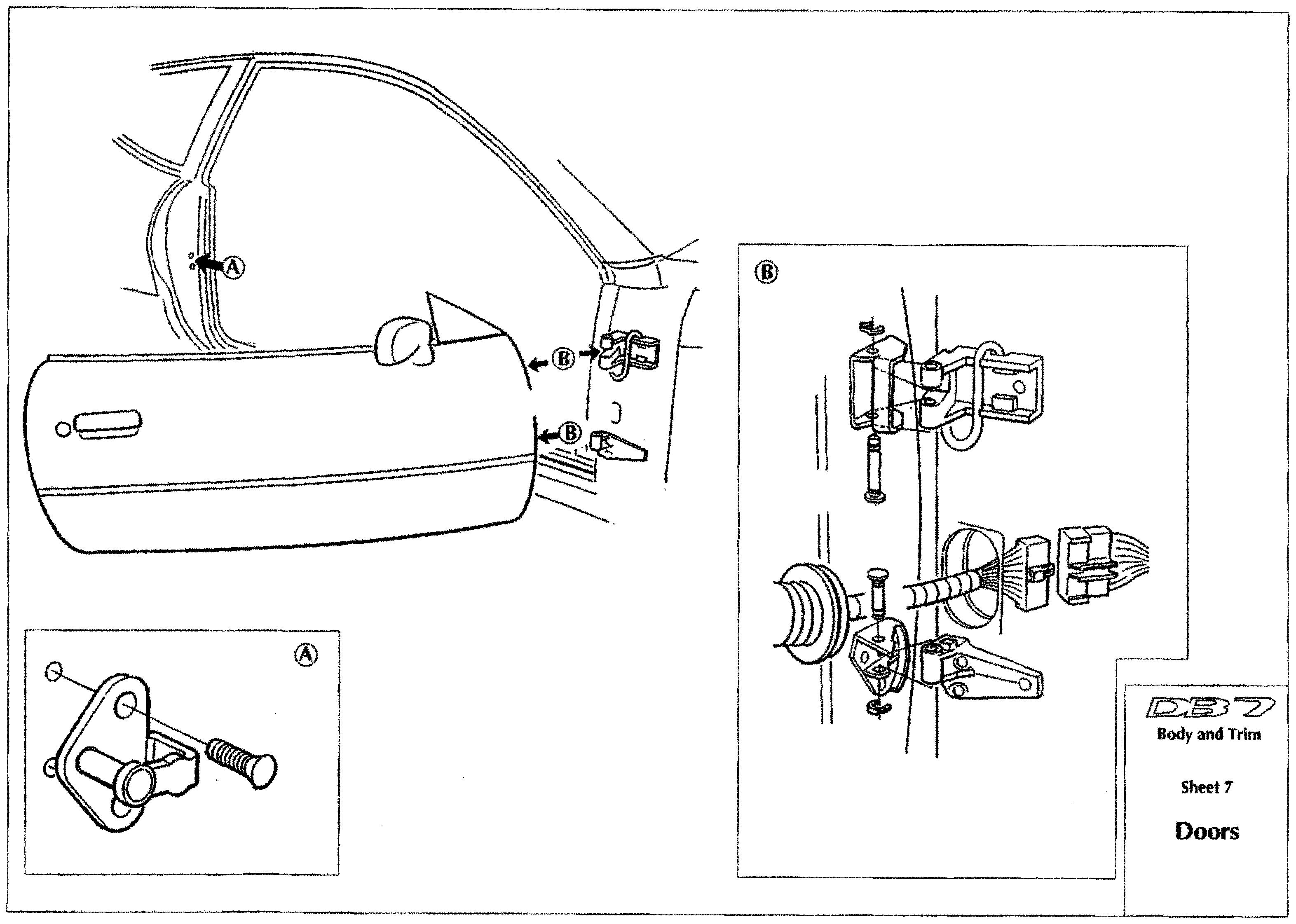 DB7 body and trim sheet 7: Doors fixings