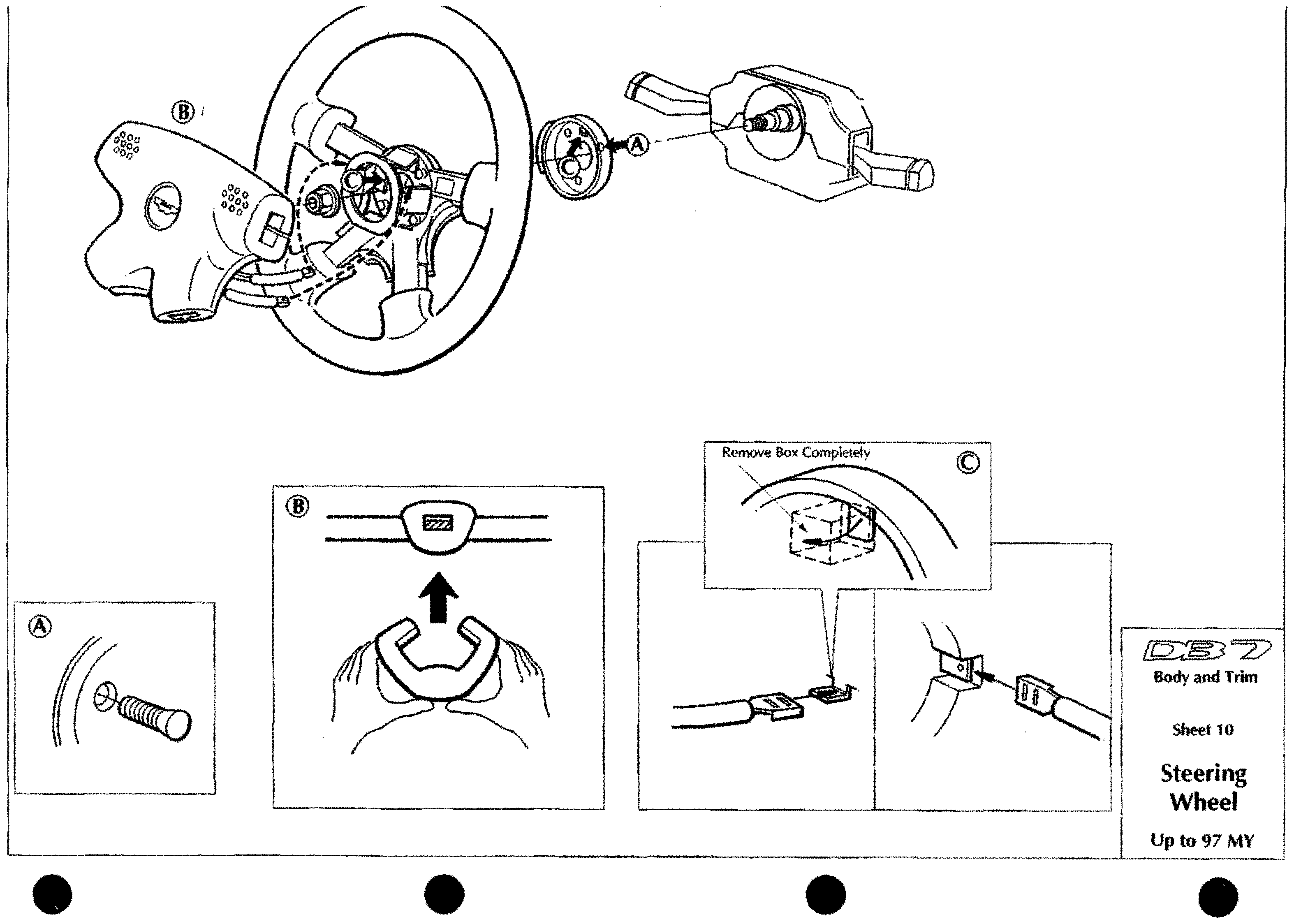 DB7 body and trim sheet 10: Steering Wheel fixings