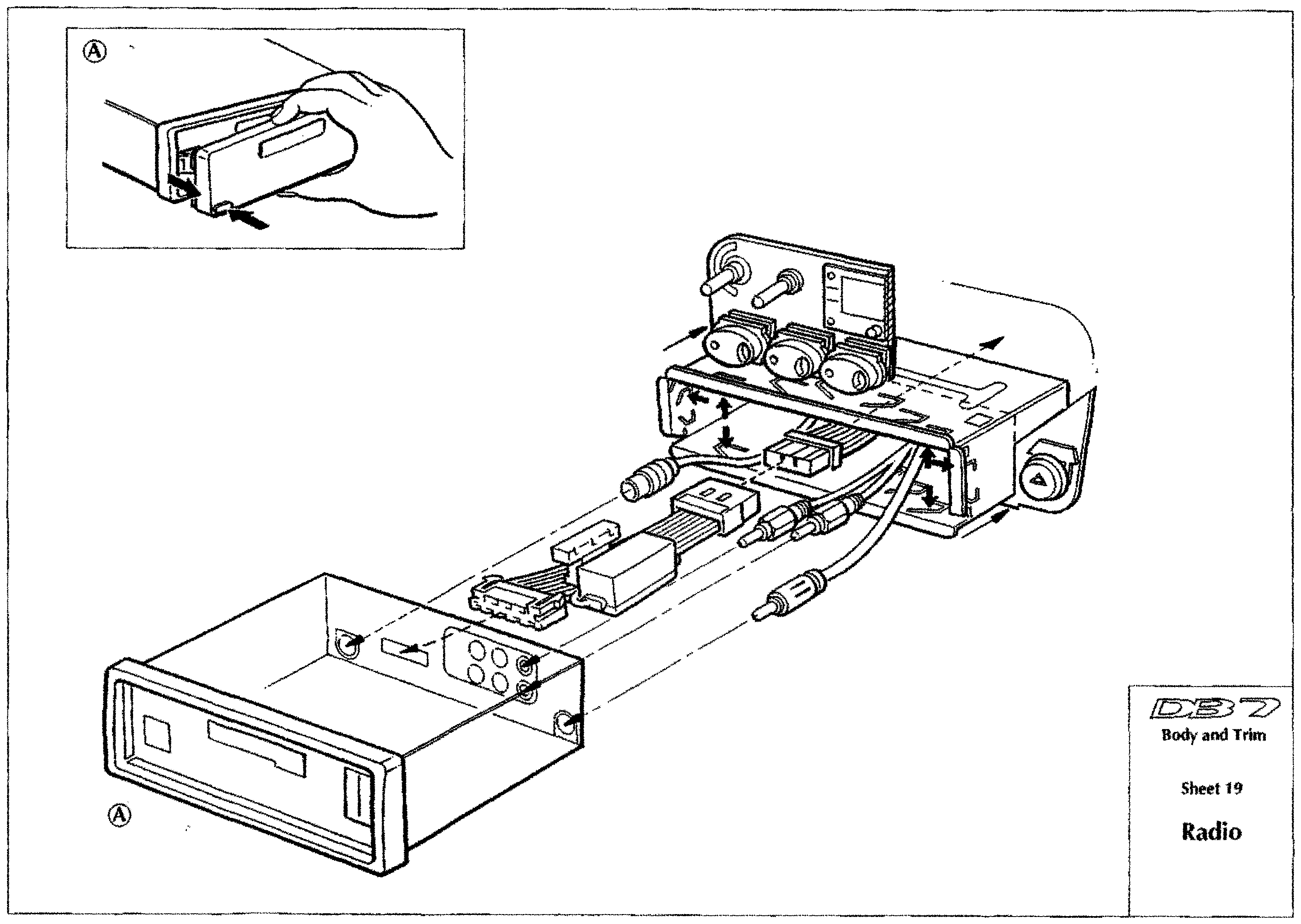 DB7 body and trim sheet 19: Radio fixings