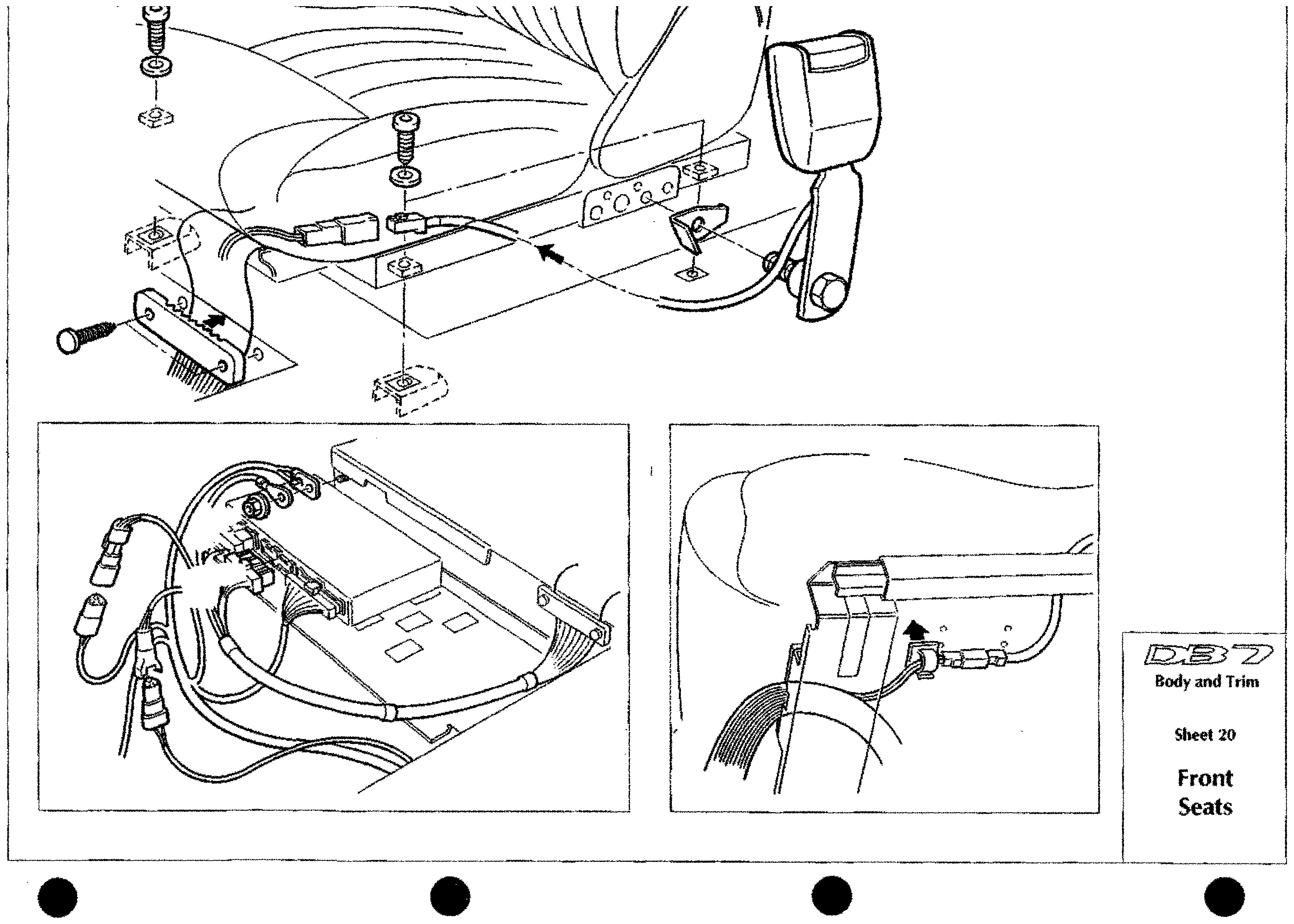 DB7 body and trim sheet 20: Front Seats fixings