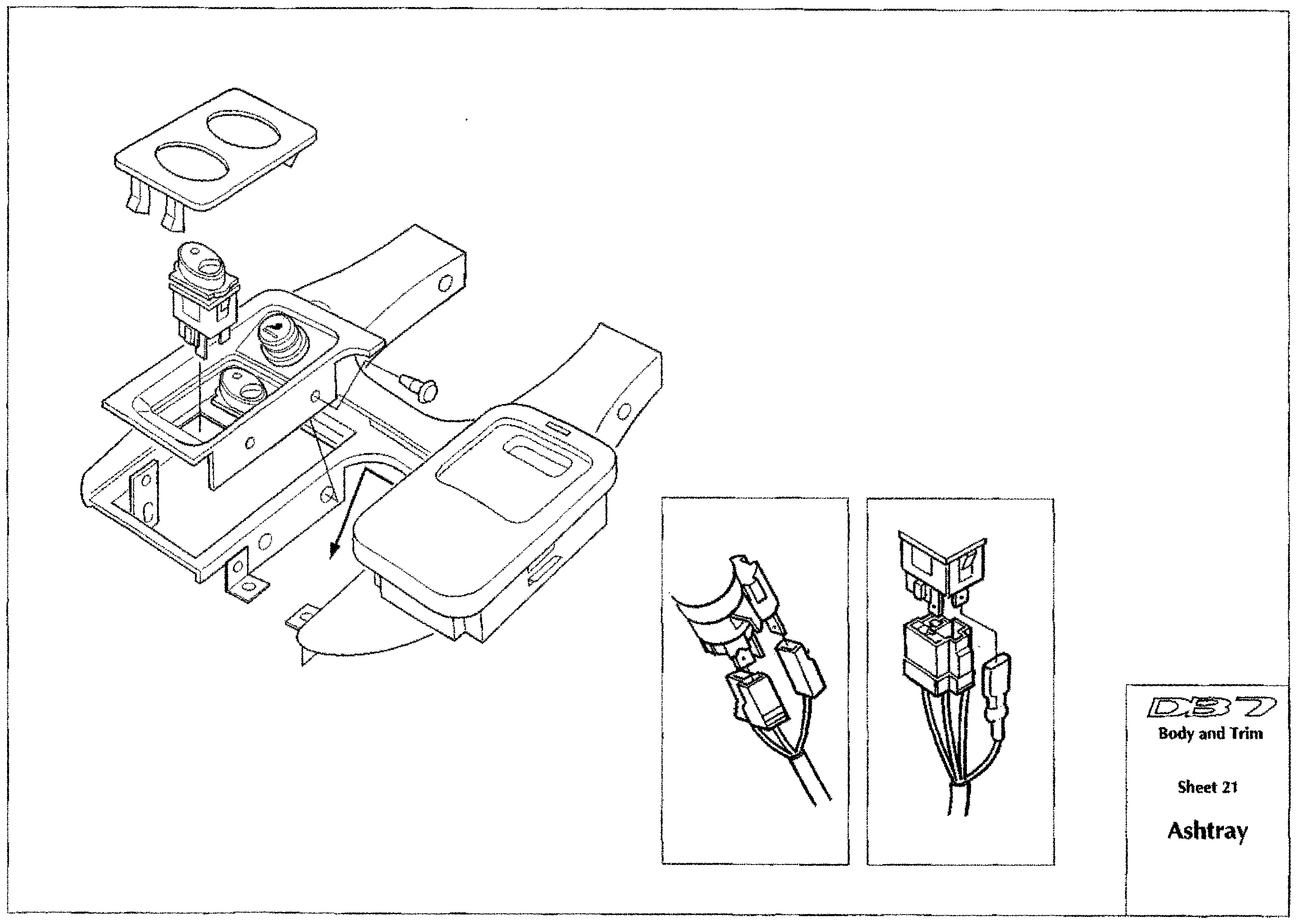DB7 body and trim sheet 21: Ashtray fixings