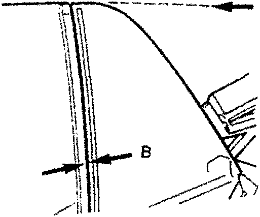 Rear Quarter Window Alignment diagram showing alignment points A and B