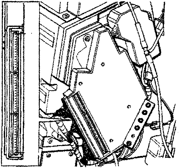 Diagram of the ECM module with wiring and connectors