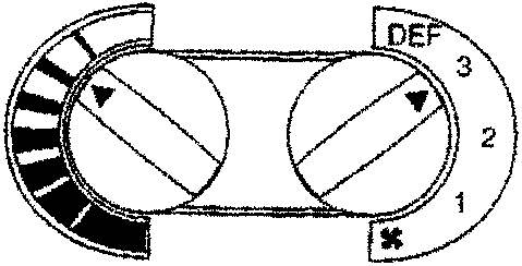 Temperature Demand Switch Diagram with DEF, 3, 2, 1 markings and arrow indicating direction of rotation