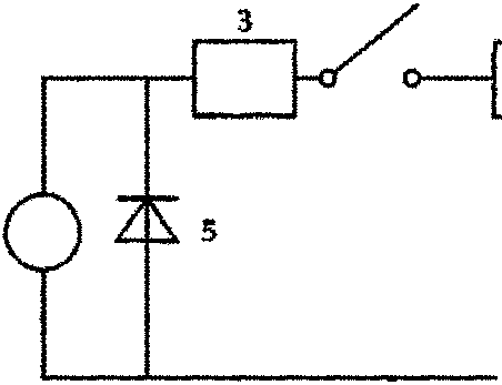 Schematic diagram of compressor clutch control circuit with labeled terminals 1 to 6.