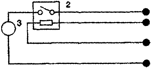 Schematic diagram of compressor clutch control circuit with labeled terminals 1 to 6.