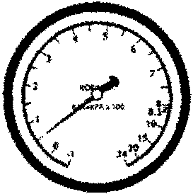 Manifold gauge set showing low side and high side pressure readings.