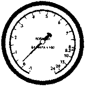 Manifold gauge set showing low side pressure reading