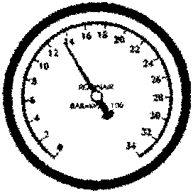 Manifold gauge set showing high side pressure reading