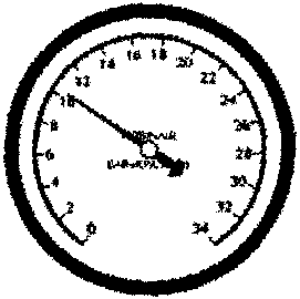 Manifold gauge set showing high side pressure reading
