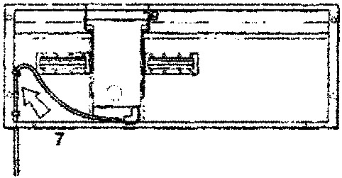Diagram showing the underside of a base station with a cable tie securing a mains lead, labeled part 7.