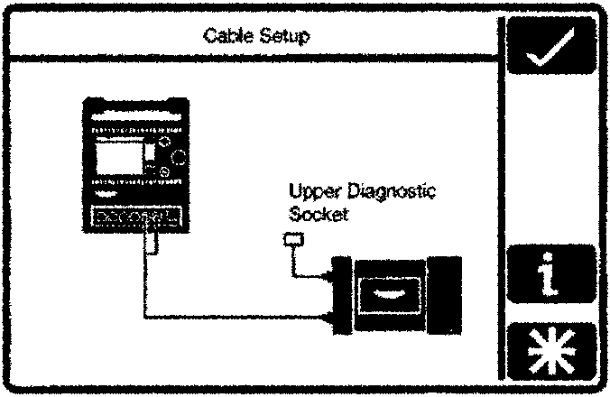 Cable Setup diagram showing PDU connected to Upper Diagnostic Socket