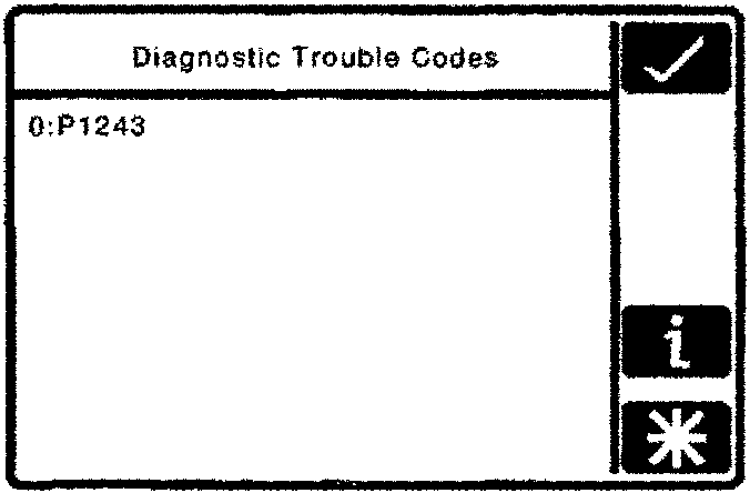 Diagnostic Trouble Codes screen showing 0:P1243