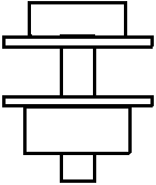 Diagram of a bolt and washer arrangement for the front bolt on each wing