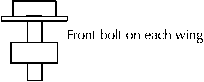 Diagram of a bolt and washer arrangement for the front bolt on each wing