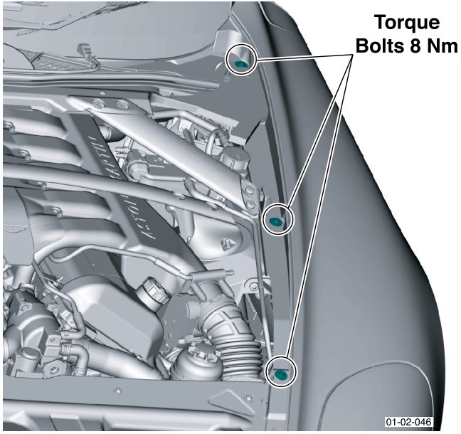 Detail of wing fixings with callout indicating torque specification