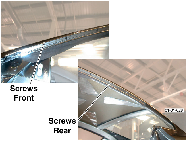 Diagram showing Screws Front and Screws Rear locations on the chrome trim